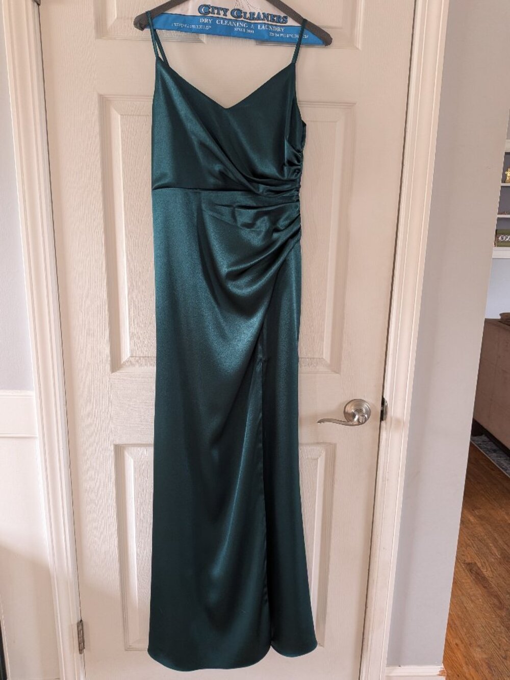 Birdy Grey Catherine Shiny Satin Emerald Bridesmaid Dress
